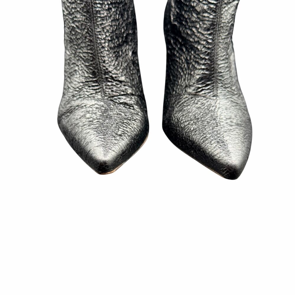 IRO Elektro Metallic Black Leather Slouch Cone Heel Boots Size 36 us 6 - Picture 11 of 15